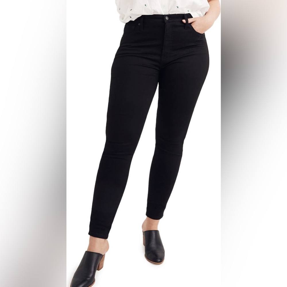 Madewell 10” high rise skinny black jeans